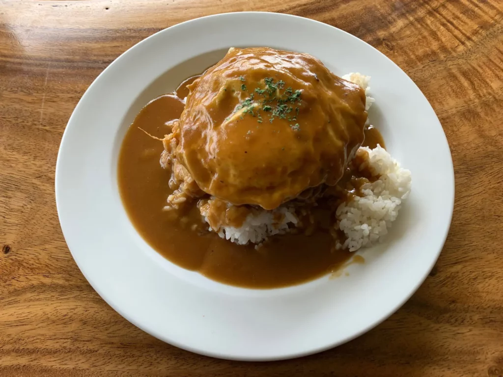 Loco Moco at The Lodge at Kokee, historical lodge with food, complete coffee & tea selection, fully stocked bar, and gift store.