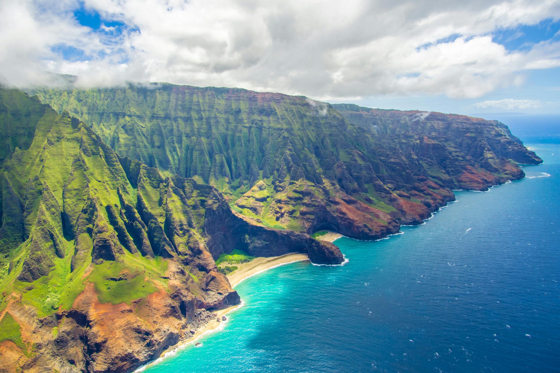 lovely birds eye shot of hawaii