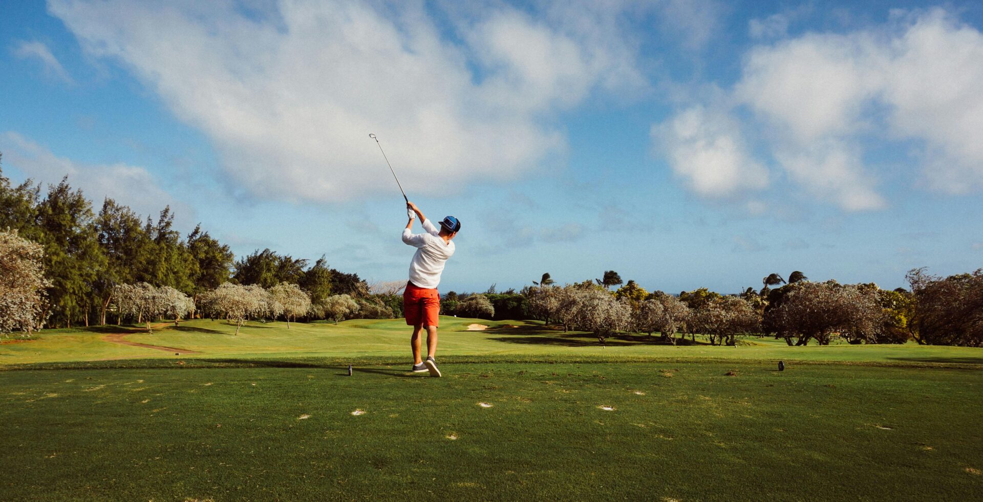 a man golfing