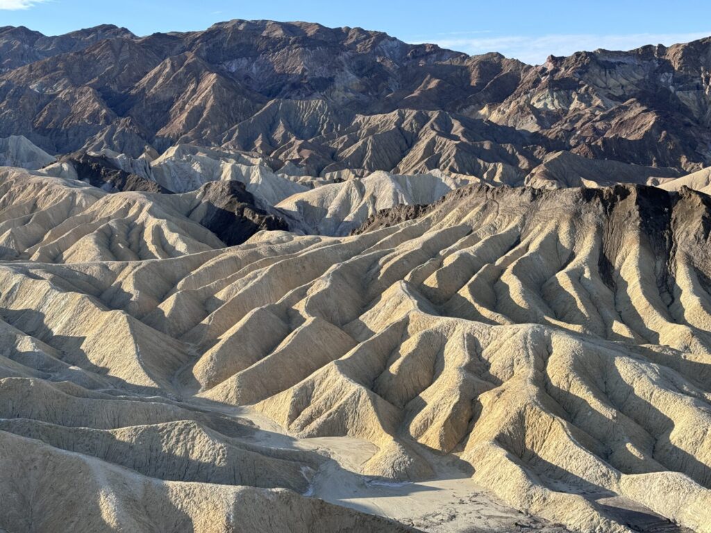 Badlands and dramatic relief at zabriskie point